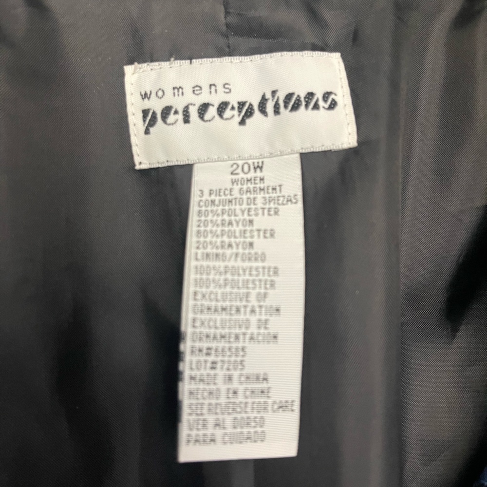 Perceptions Navy And Black Patterned Blazer - image 2